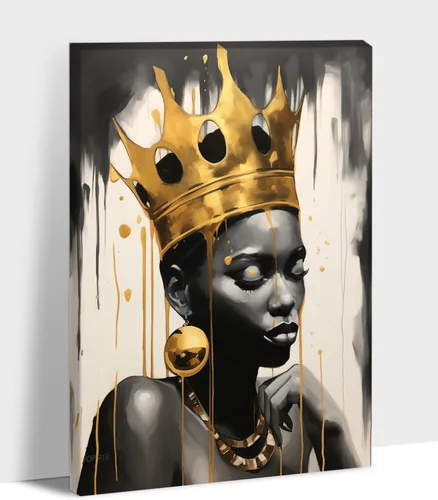Miniatura 52 de Arte de pared afroamericano, decoración de rey y reina bailarín negro para sala de estar, arte de pareja de amor negro para dormitorio, lienzo