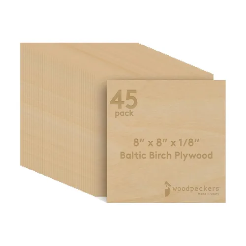 Miniatura 28 de Woodpeckers - Madera contrachapada de abedul báltico, 0.118 in, 1/8 x 5 x 7 pulgadas, paquete de 12 hojas de abedul báltico de grado B/BB, perfectas