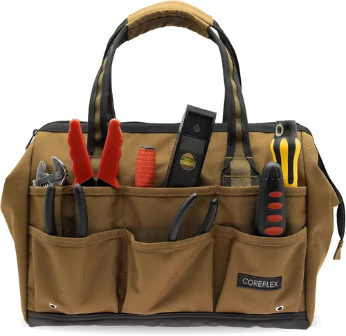 Miniatura 10 de Coreflex Bolsa de herramientas de 14 pulgadas de boca ancha, bolsa de equipo, de múltiples propósitos - para plomeros, electricistas, manitas, Negro