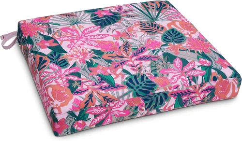 Miniatura 13 de Classic Accessories Vera Bradley - Cojín de asiento de patio resistente al agua, 19 x 19 x 3 pulgadas, color gris y dorado, cojines de asiento