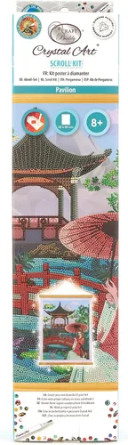 Miniatura 4 de Crystal Art Pintura de diamantes, kit de pergamino Pavillon de 13.77 x 17.71 pulgadas, para edades de 8 años en adelante