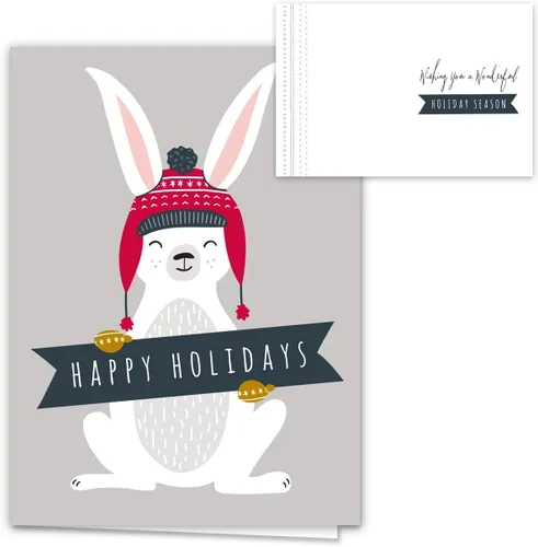 Miniatura 2 de Canopy Street Tarjetas navideñas de animales del bosque, 36 tarjetas con sobres blancos, 6 diseños de animales del bosque de invierno, versos