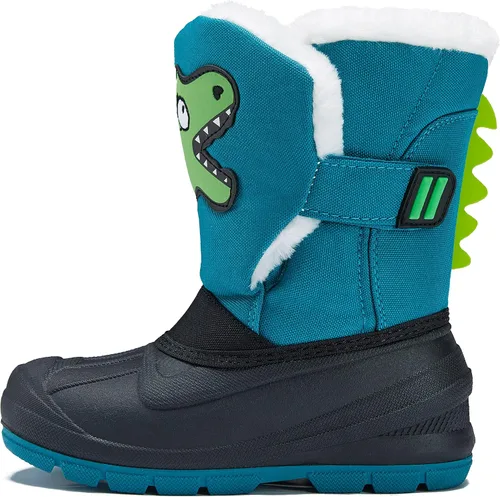Miniatura 7 de MORENDL Botas de nieve para niños, impermeables, con forro de piel, cálidas, antideslizantes, para niños y niñas, para caminar al aire libre