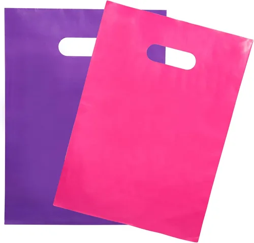 Miniatura 10 de Choice Marts Bolsas de mercancía 200 bolsas de 200 bolsas de color verde azulado y morado de 9 x 12 pulgadas, 1.5 mil de grosor, brillantes con asas