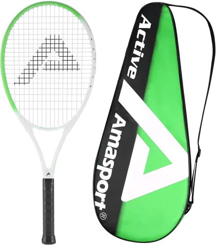 AMA SPORT Adult Tennis Racket - Pre-Strung Light Balance 27 inch Tennis Racquet for Women and Men Grip Size 2-4 1/4" Verde