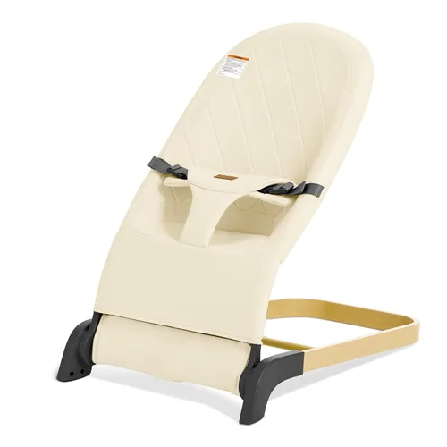 Mecedora plegable para bebé, asiento de bebé con 3 alturas ajustables, balancín portátil para recién nacido, asiento ergonómico para rebote natural,