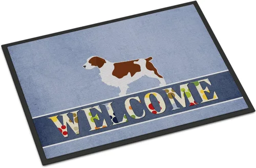 Caroline's Treasures BB5504MAT Welsh Springer Spaniel - Felpudo de bienvenida de 18 x 27 pulgadas, para interiores y exteriores, para entrada,