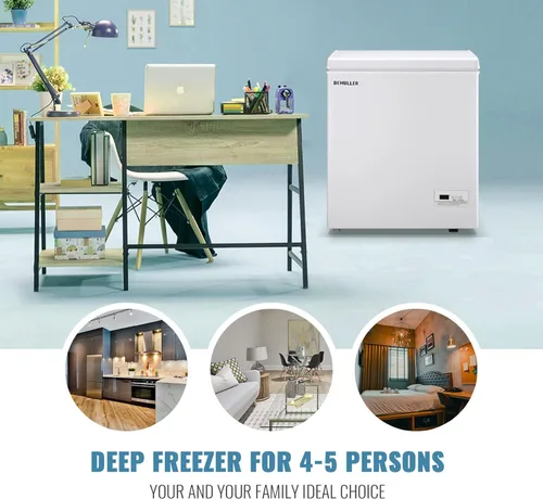 Miniatura 9 de DEMULLER Congelador de pecho con control electrónico 41℉ a -15 ℉ Congelador profundo de 4.0 pies cúbicos Congeladores pequeños independientes con 2