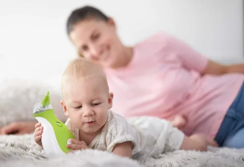 Miniatura 9 de Nosiboo Go Aspirador nasal para bebés Succionador eléctrico de nariz Fabricado en la UE Portátil, funciona con pilas, calidad premium