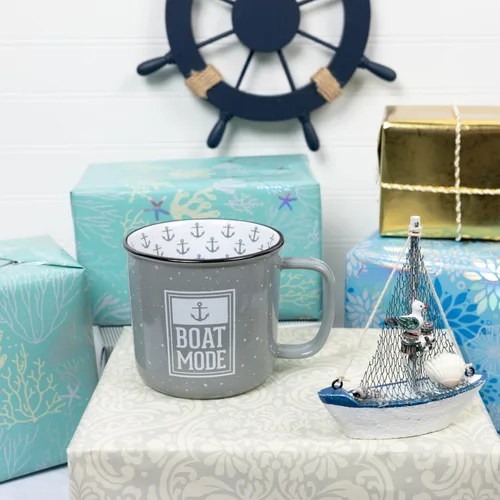 Miniatura 6 de Pavilion - Taza de cerámica de 18 onzas, color gris con acabado moteado, taza de café duradera de pared gruesa estilo campamento, taza de fogata