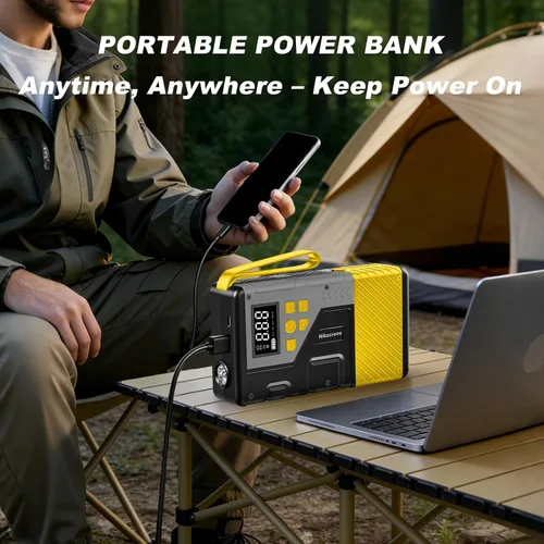 Miniatura 6 de Arrancador portátil para auto con compresor de aire para emergencias, pico de 3000 A y 150 PSI máx., para motores de 12 L de gasolina y 10 L