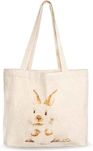 Miniatura 13 de Bolsa de lona, diseño animal, refuerzo resistente, 100% algodón natural, para compras, comestibles, computadora portátil., XL, Bolso grande de lona