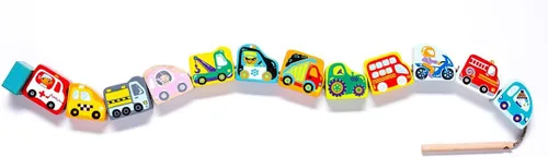 Miniatura 4 de CUBIKA Juguete de madera con cordones de autos voladores - Juguete Montessori con cordones para niños a partir de 3 años - Tarjetas de cordones