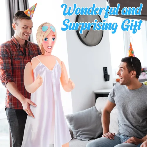 Miniatura 3 de Liliful Muñeca Hinchable de 59 Pulgadas, Figura de Tamaño Real Graciosa, Ideal para Regalo de Broma en Despedidas de Soltero, Accesorios