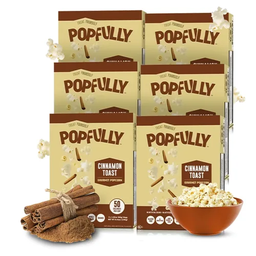 Miniatura 33 de POPFULLY Palomitas 94% libres de grasa totalmente explotadas, bolsas para compartir, sabor a mantequilla ligera, gran explosión, bolsas