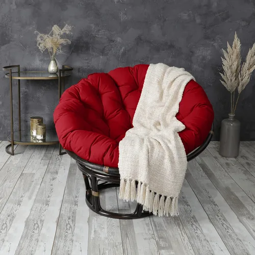 Miniatura 14 de Sorra Home - Cojín con mechones Papasan - Cojín redondo cómodo para silla Bucket & Moon - Cojín de piso con espuma suave para muebles