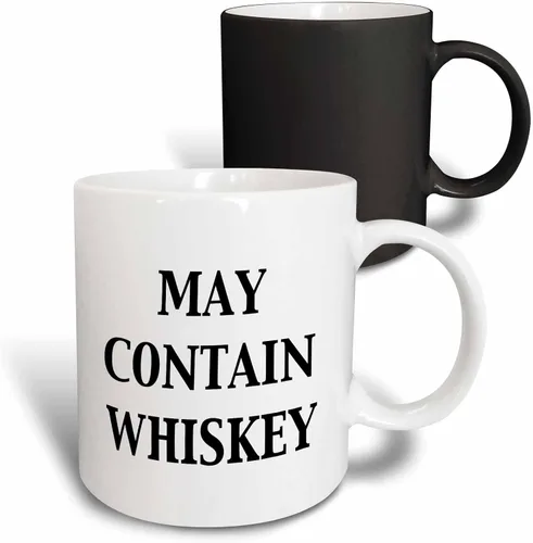 Miniatura 11 de 3dRose May Contain - Taza de whisky, 11 onzas, color negro
