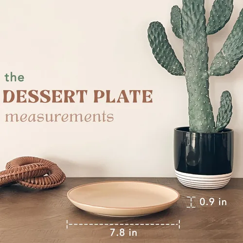 Miniatura 2 de MORA Ceramic Artisan - Juego de 6 platos mate de 7.8 pulgadas, para postre, ensalada, aperitivo, cena pequeña, etc. Apto para microondas, horno