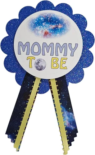 Miniatura 8 de Alfileres Galaxy Baby Shower para que la familia los use en el género revelan el espacio exterior con temática de cohetes It's a Boy Sprinkle