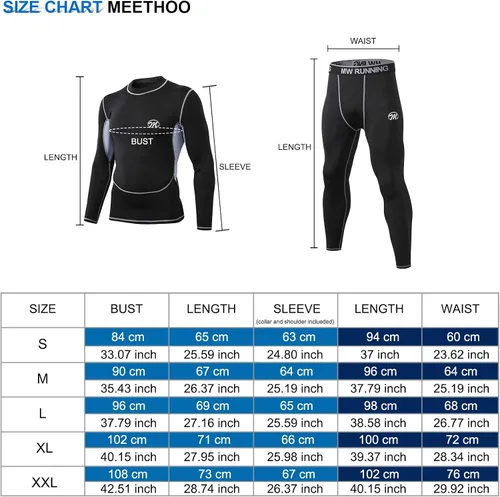 Miniatura 7 de Conjunto de ropa interior térmica para hombre, capa base de compresión, ropa de invierno con forro polar largo, ropa de correr y esquiar