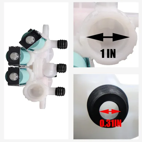 Miniatura 8 de W11096268 W11220230 Válvula de entrada de agua compatible con lavadora whirl-pool ken-more Reemplaza W10632527 W10758829 W10853296 W11096268 etc