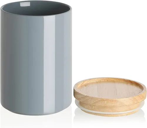 Miniatura 42 de Sweejar Kitchen Canisters - Tarro de cerámica para almacenamiento de alimentos, recipientes apilables con sello hermético y tapa de madera