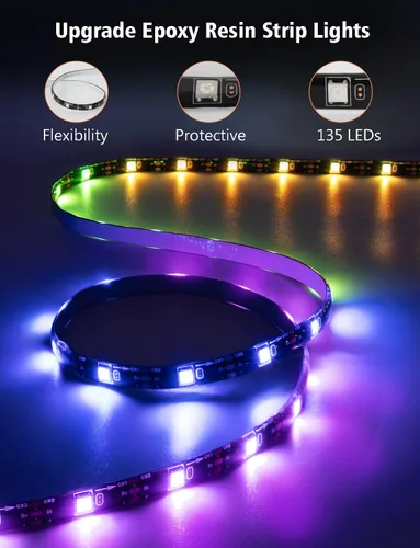 Miniatura 2 de echosari Sincronización de retroiluminación de TV con pantalla, luces de TV que cambian con TV para pantalla de 55 a 65 pulgadas, tira de luces