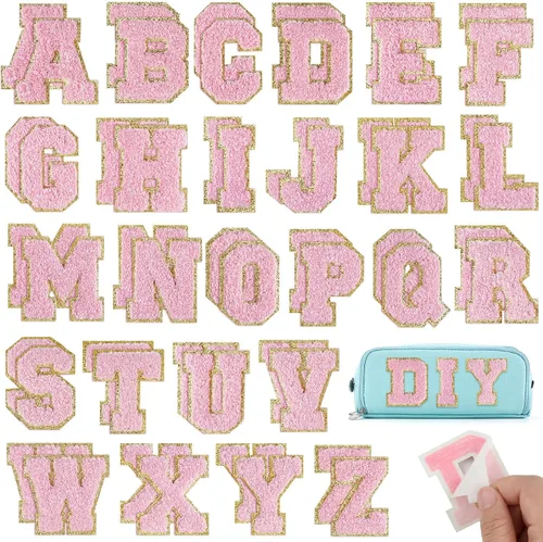 Miniatura 12 de Parches autoadhesivos de felpilla con letras A-Z, color negro, para ropa de tela, 26 piezas