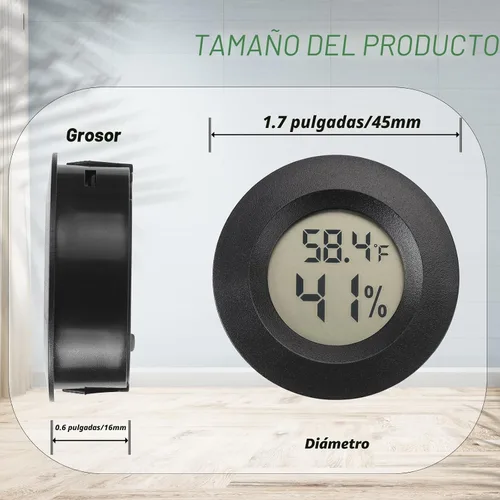 Miniatura 2 de Mini termómetro higrómetro digital medidor de humedad para interiores y exteriores, monitor de humedad para reptiles para invernadero, jardín