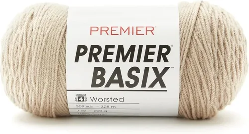 Miniatura 11 de Premier Yarns Basix, hilo de estambre sólido, hecho de acrílico, hilo ideal para ganchillo y tejer, Pecan, 359 yardas 1115-35 Pecan