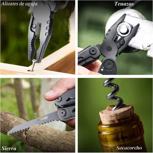 Miniatura 6 de RoverTac, navaja multiuso de bolsillo, cuchillo táctico para campamento y supervivencia, regalos para hombres, papá, esposo, multiherramienta de 18