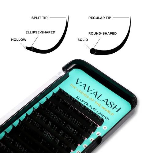Miniatura 2 de Extensiones de pestañas elípticas VAVALASH de 0.15mm con curva C de 9mm para extensión de pestañas planas, pestañas ligeras, pestañas mate, pestañas