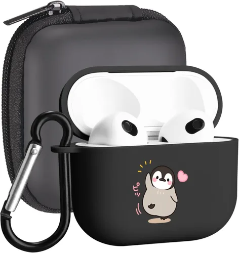 Miniatura 27 de Funda compatible con Airpods de 3ª generación, linda funda para Airpods 3, diseño de rana, protectora para mujeres y niñas con llavero para Apple
