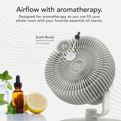 Miniatura 3 de Vornado Ventilador de mesa REFRESH 8 con almohadillas de aroma de aromaterapia, base giratoria, fácil de limpiar, 3 ajustes de velocidad