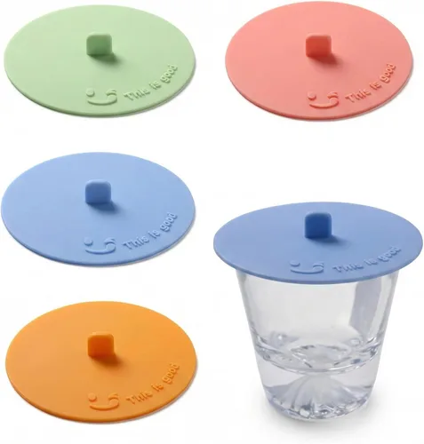 Fundas de silicona para bebidas, tapas antipolvo multicolores, bonitas tapas de silicona reutilizables para tazas, fundas universales de sellado