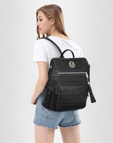 Miniatura 50 de MKP COLLECTION Mochila de moda para mujer, bolsa convertible grande para mujer, mochila de viaje, bolsa de hombro, juego de 2 piezas con borla, Beige