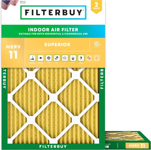 Filterbuy Filtro de aire MERV 11 de 8 x 14 x 1 pulgadas para defensa de mascotas y alergias (paquete de 2), filtros electrostáticos plisados para