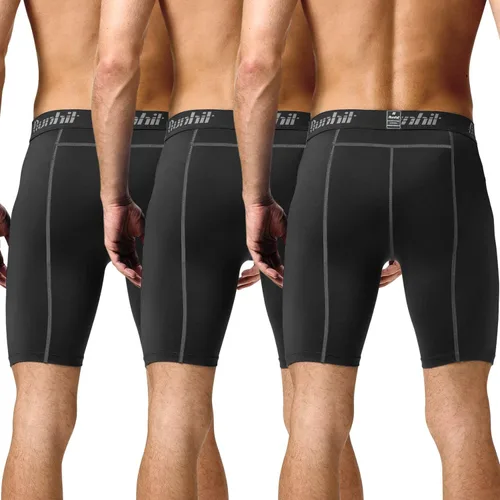 Miniatura 2 de Runhit - Pantalones cortos deportivos de compresión para hombre, de elastano para correr y entrenar