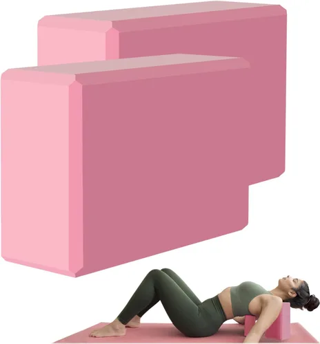 Miniatura 10 de Bloque de yoga – Espuma EVA de soporte sin látex – Superficie suave antideslizante con bordes biselados para yoga, pilates, meditación – Accesorios