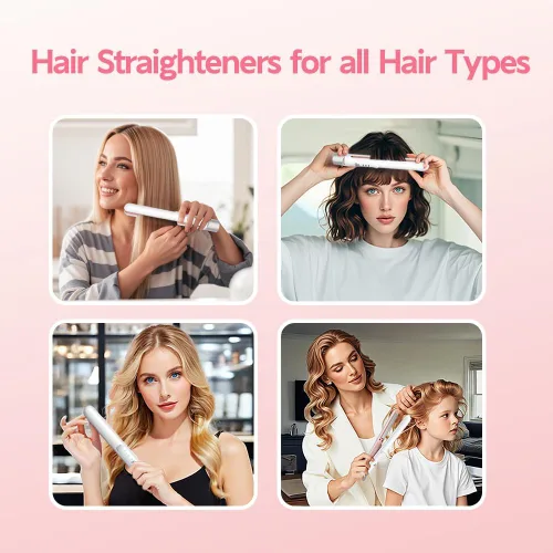 Miniatura 8 de Cordless Hair Straightener, Portable Mini Flat Iron Hair Straightener for Travel, 20s Fast Heating, USB-C Rechargeable, Hair Straightening and