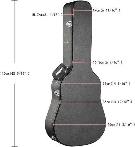 Miniatura 4 de ZeHuoGe Guitar Cases Hard Shell for Acoustic Guitars, Blakc Wooden Case for 41" Acoustic Guitar Wooden Hard Shell Case Lockable (For Acoustic Guitar)