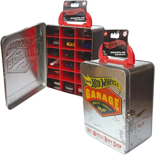 Miniatura 10 de Hot Wheels Bolsa de metal para automóvil a escala 1:64, 18 juguetes de almacenamiento y organizador, regalo para coleccionistas, niños a partir de 3