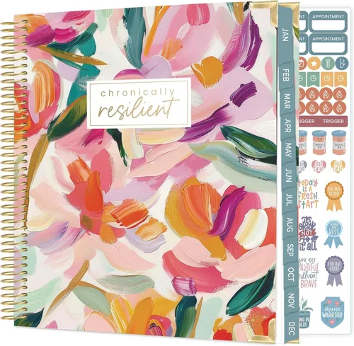 bloom daily planners Planificador de enfermedades crónicas y diario médico sin fecha – rastreador de dolor y síntomas de 12 meses, registro de