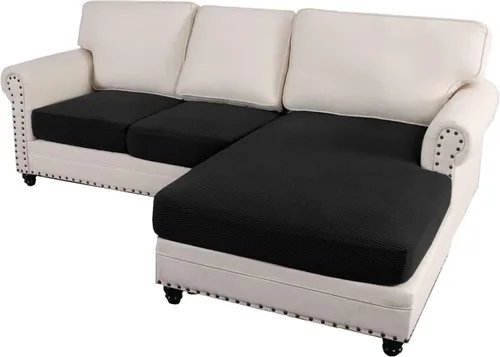 Miniatura 25 de ADPON Fundas de sofá modular, funda de cojín para sofá o sillón en forma de L, funda separada para sofá seccional izquierdo o derecho (1 diván, gris)