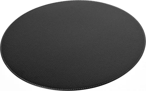 Miniatura 2 de Nikalaz Nikalaz - Juego de 4 manteles individuales redondos de cuero reciclado de 15 pulgadas, decoración de mesa de comedor y cocina (negro)