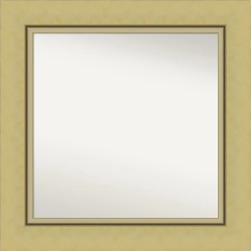 Amanti Art Landon Gold Espejo de baño, espejo de pared o espejo de tocador de baño sobre el fregadero (26.25 x 26.25 pulgadas) Espejo no biselado,