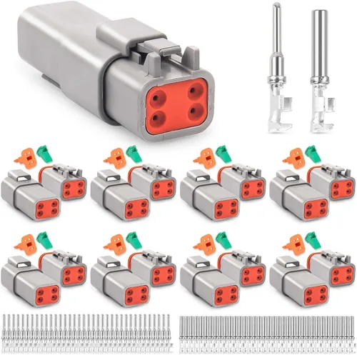 Miniatura 15 de JRready ST6327-12 Deutsch Kit de conectores DT de 12 pines, conectores DT impermeables grises de 12 pines (5 juegos), tamaño 16 contactos estampados