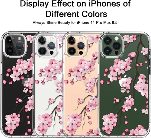 Miniatura 5 de bicol - Funda para iPhone 11 Pro Max con protector de pantalla y protector de lente de cámara - Diseños florales de moda para mujeres y niñas