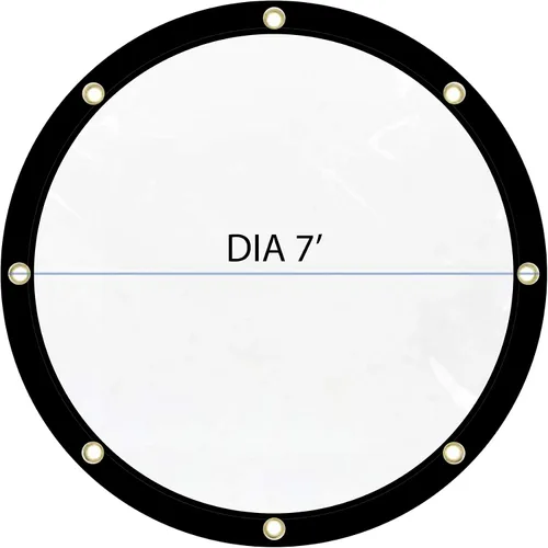 Miniatura 4 de Covers & all Lona redonda transparente, resistente al agua, de 18 onzas, PVC, 560 GSM, 20 mil, resistente a los rayos UV y a la intemperie, cubierta