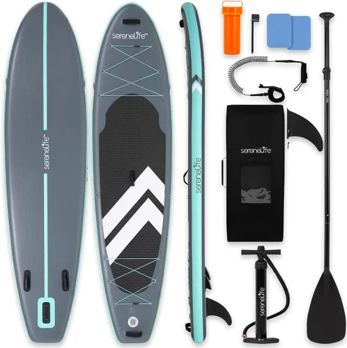 Miniatura 16 de SereneLife Tabla de remo inflable de 10 pies 6 pulgadas con accesorios de SUP de alta calidad, diseño estable de 32 pulgadas de ancho